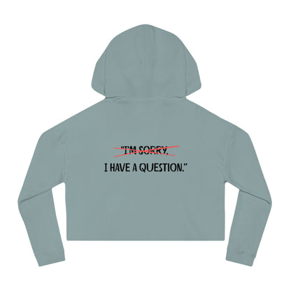 Women’s Cropped Hooded Sweatshirt | Question (Back print)