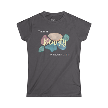 Women's Graphic T-Shirt | Beauty in Broken Glass | Casual Everyday Wear