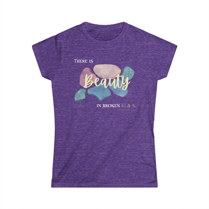 Women's Graphic T-Shirt | Beauty in Broken Glass | Casual Everyday Wear