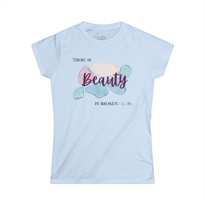 Women's Graphic T-Shirt | Beauty in Broken Glass | Casual Everyday Wear