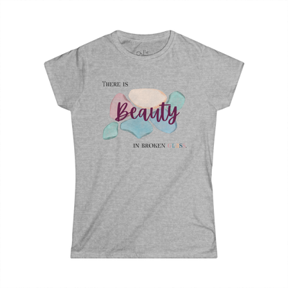 Women's Graphic T-Shirt | Beauty in Broken Glass | Casual Everyday Wear